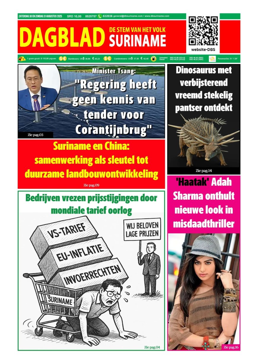 Dagblad Suriname, zaterdag 30 augustus 2025