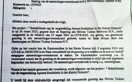 Overheid geeft uitvoering aan vonnis project Southdrain-Apoera