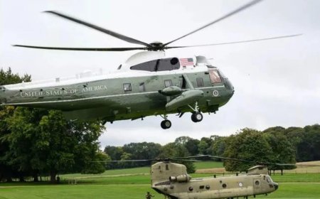Noodlanding Marine One met Trump en Melania