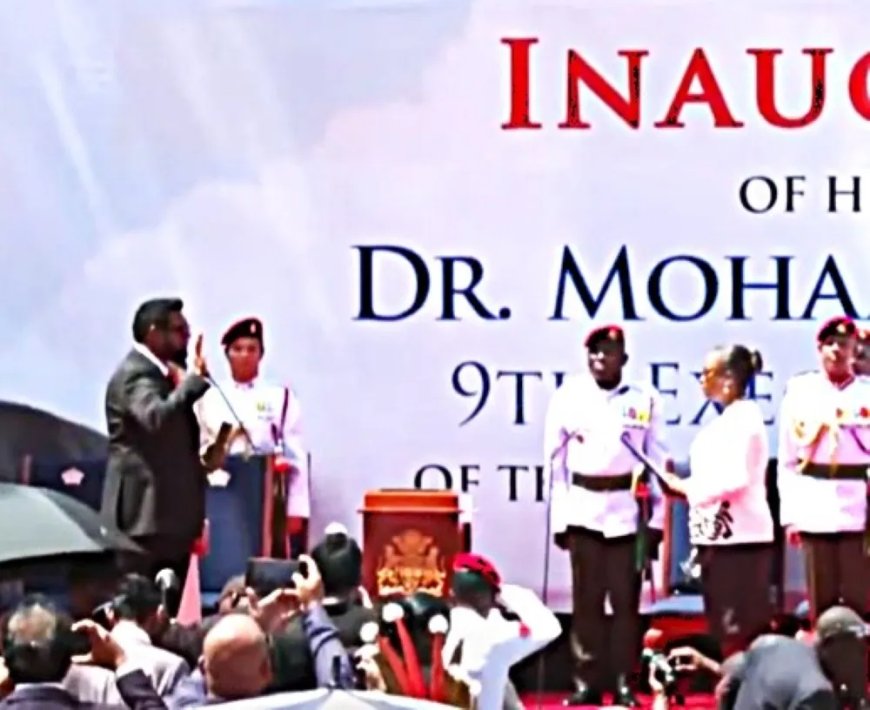 Bouva vertegenwoordigde Suriname bij inauguratie Guyanese president Ali