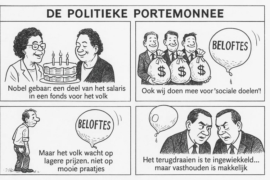 De president, haar portemonnee en het volk met de gaten in de zak