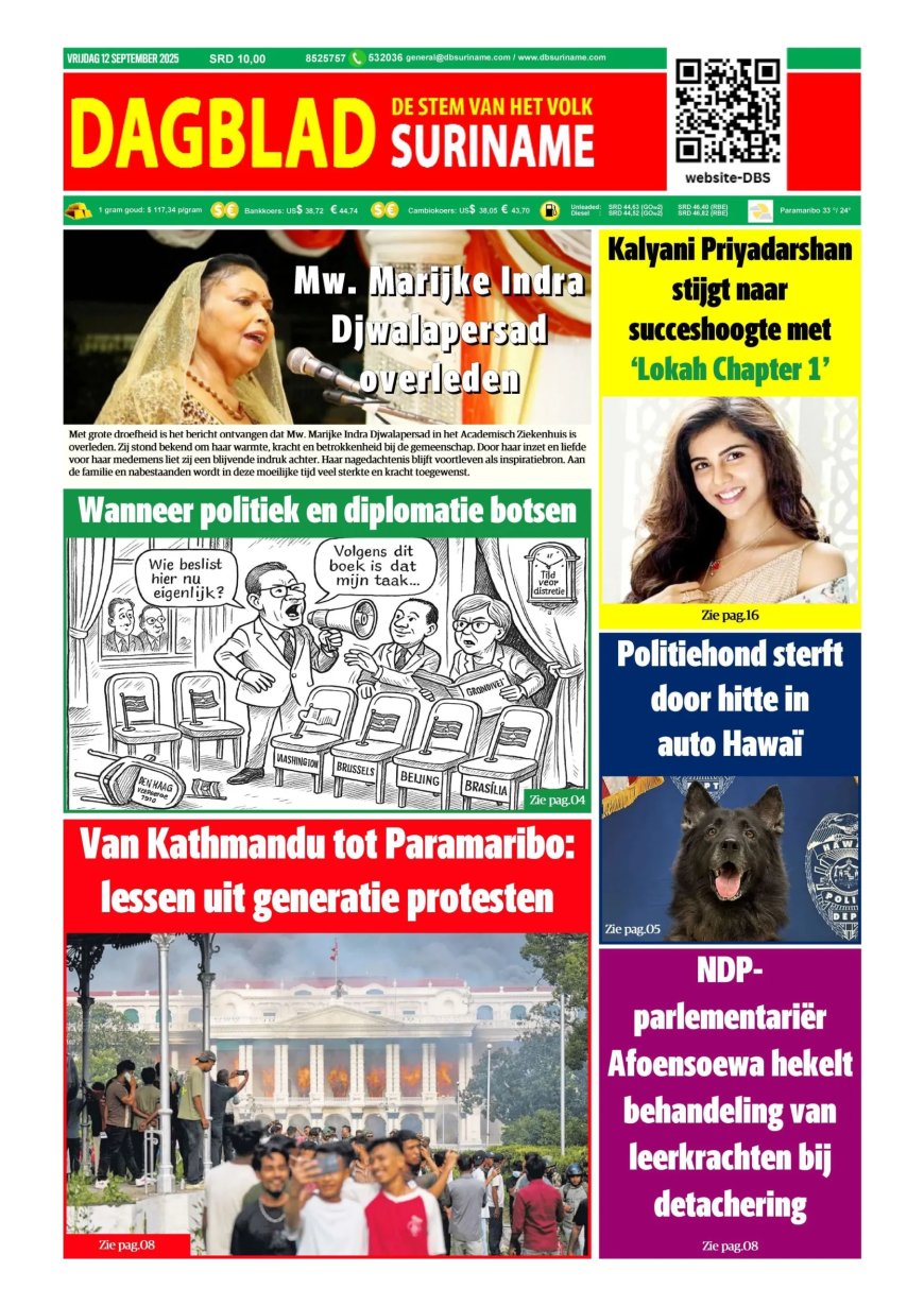 Dagblad Suriname, vrijdag 12 september 2025
