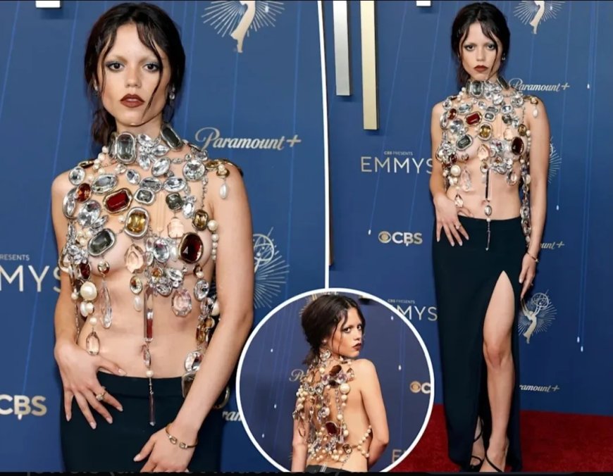 Jenna Ortega schittert op Emmy Awards 2025 met kleurrijk edelstenen ensemble