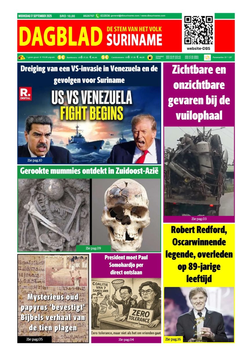 Dagblad Suriname, woensdag 17 september 2025