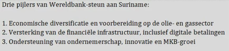 Wereldbank vergroot steun aan Suriname: focus op economie, mijnbouw en betaalinfrastructuur