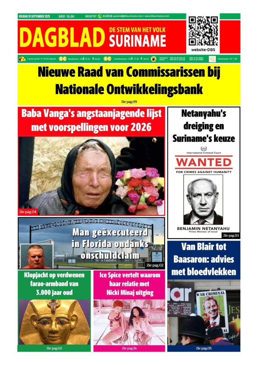 Dagblad Suriname, vrijdag 19 september 2025