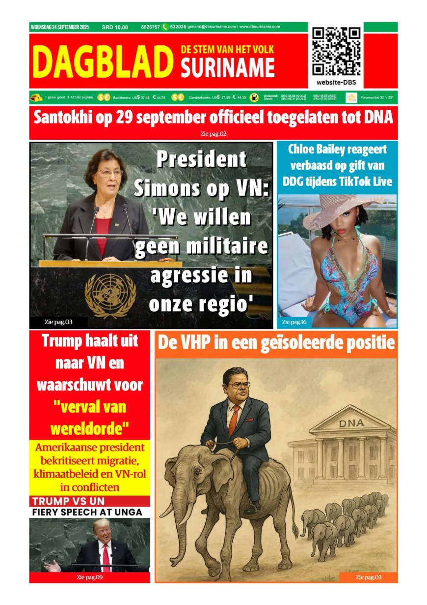 Dagblad Suriname, woensdag 24 september 2025