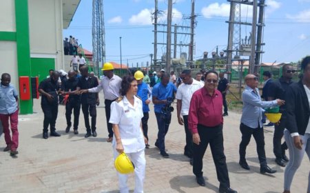 Vice president opent nieuwe Transmissielijn en 2 Onderstations EBS in NIckerie