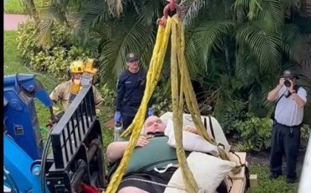 Man van 270 kilo met kraan uit woning gehaald in Florida
