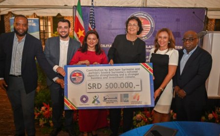 AmCham Suriname viert 23 jaar met donatie van SRD 500.000 voor capaciteitsversterking