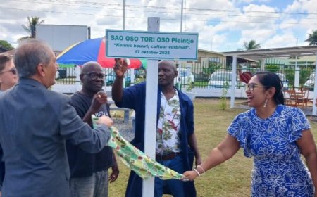 SAO onthult historisch miniatuurhuis en naambord “Oso Tori Oso Pleintje”