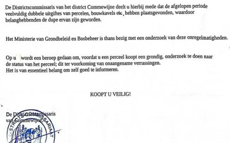 Somohardjo: Grondfraudeonderzoek loopt op volle kracht