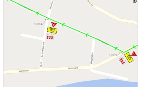 Waterkant afgesloten van 24 tot 27 oktober voor asfaltwerk