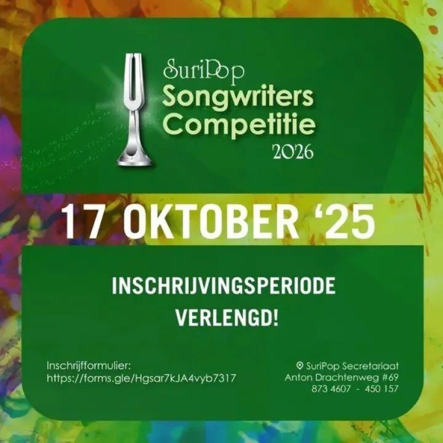Inschrijving voor Suripop verlengd tot 17 oktober