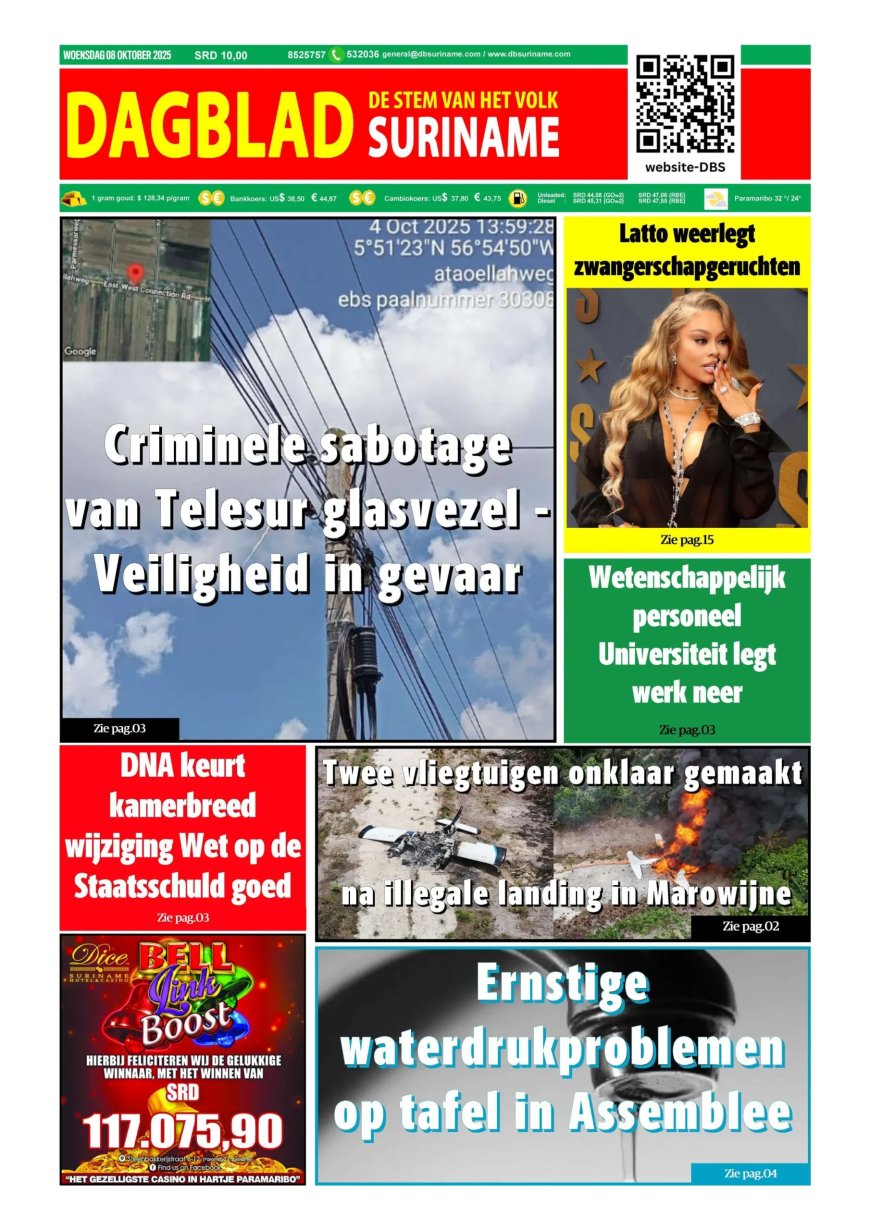 Dagblad Suriname, woensdag 8 oktober 2025