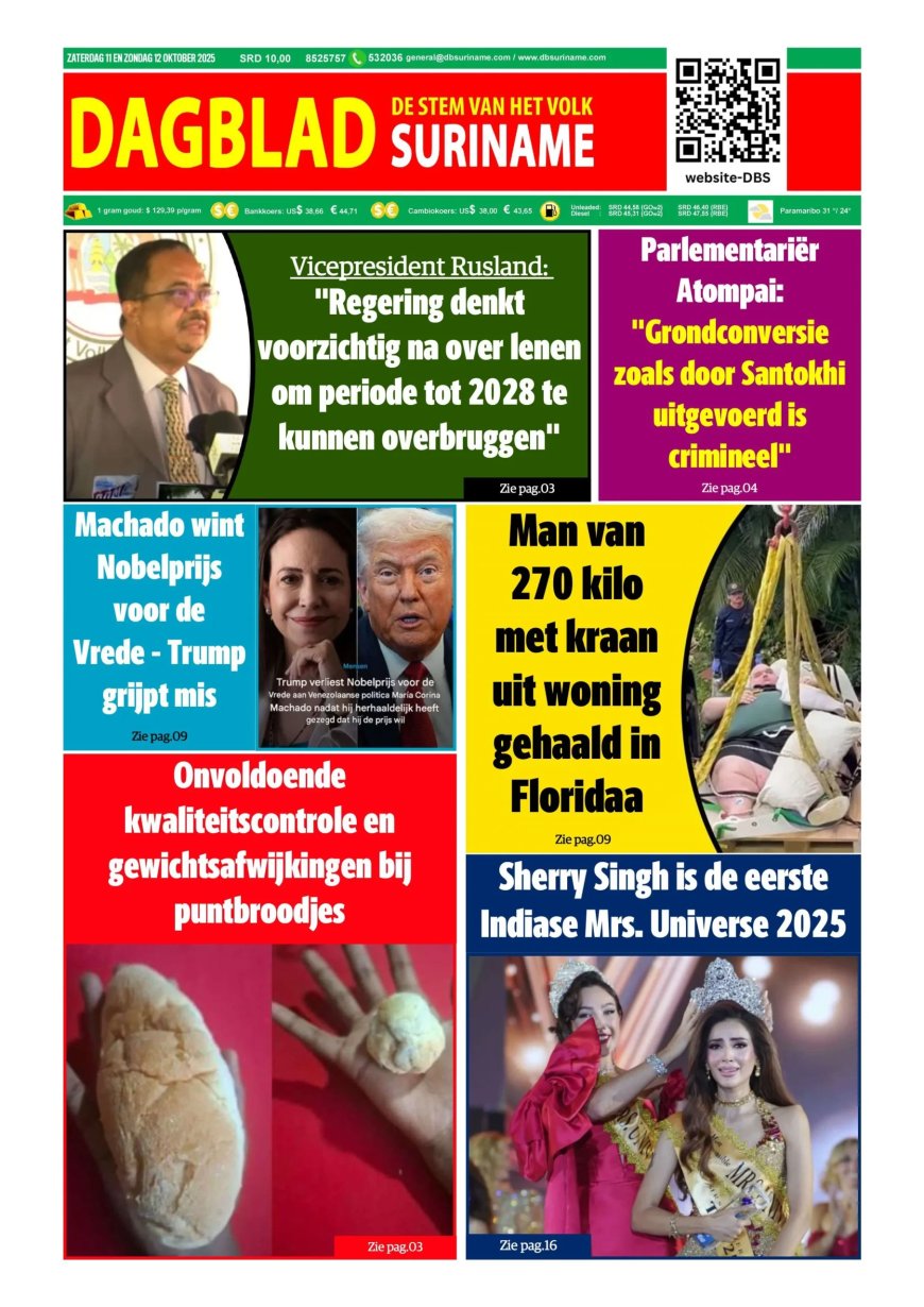 Dagblad Suriname, zaterdag 11 oktober 2025