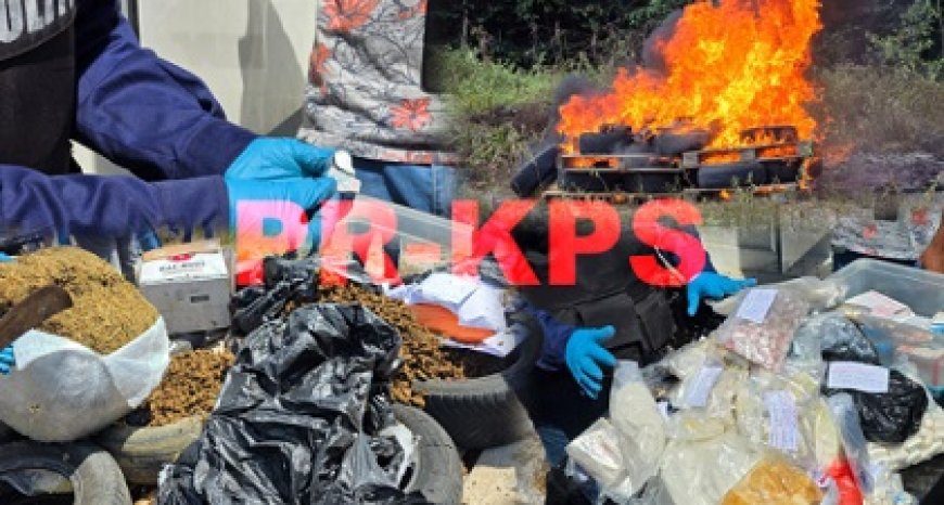 Narcotica Brigade verbrand partij drugs