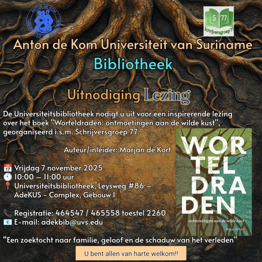 Marjan de Kort presenteert 7 november boek ‘Worteldraden’ in Universiteitsbibliotheek