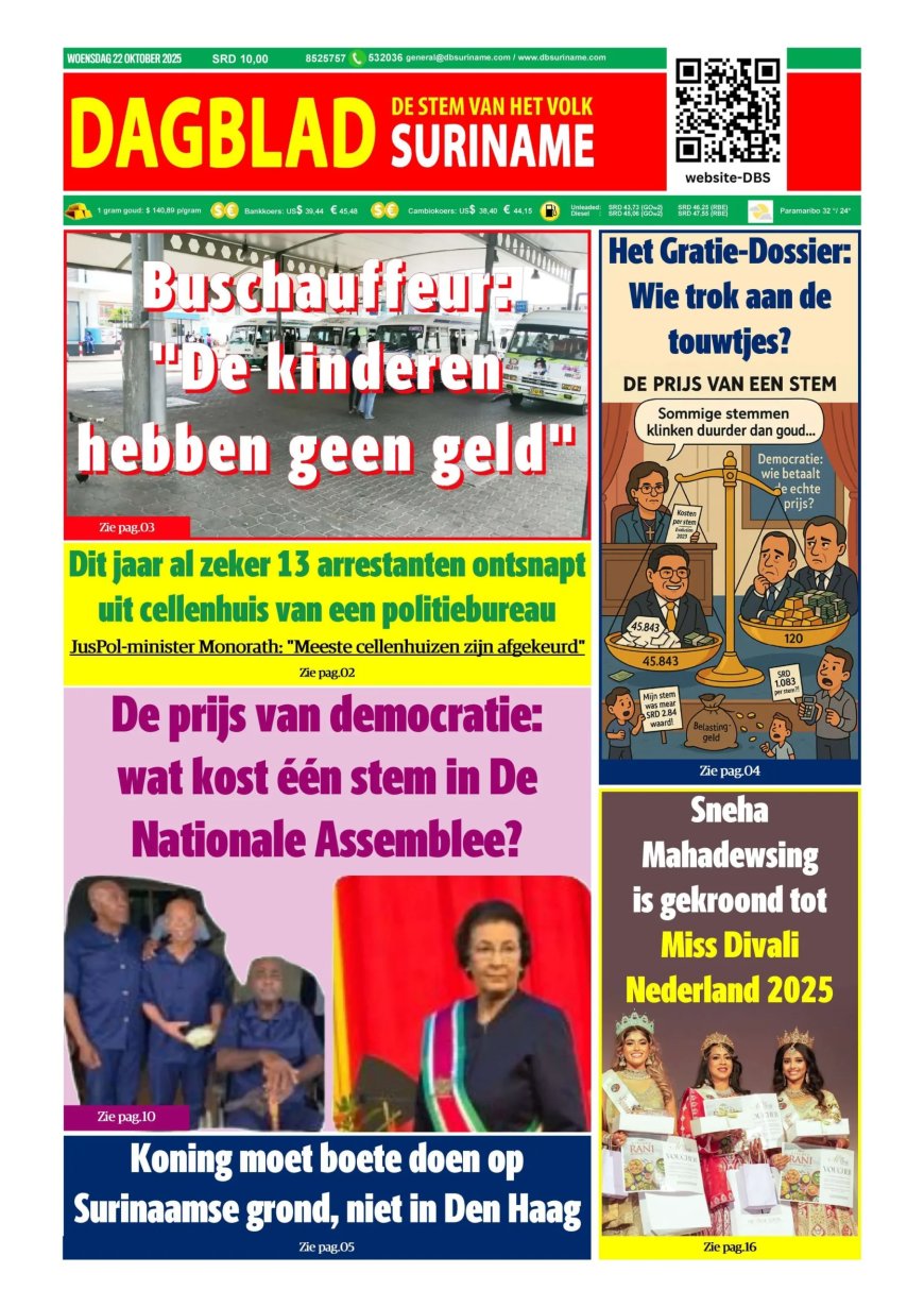 Dagblad Suriname, woensdag 22 oktober 2025