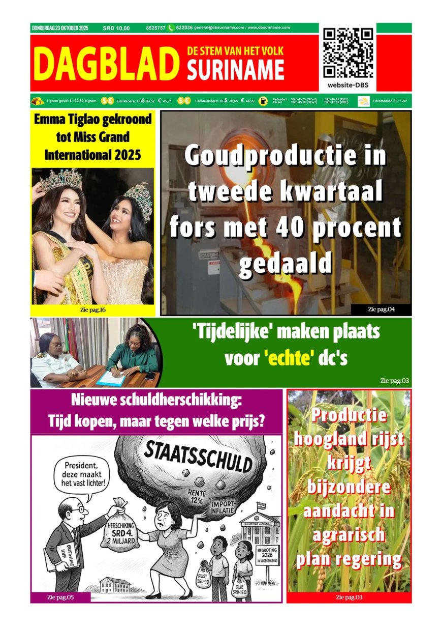 Dagblad Suriname, donderdag 23 oktober 2025