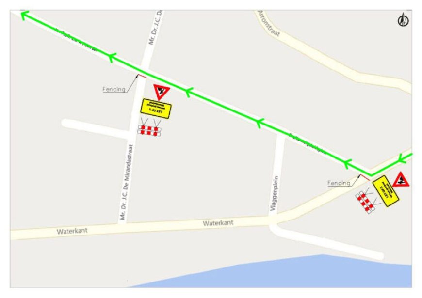 Waterkant afgesloten van 24 tot 27 oktober voor asfaltwerk