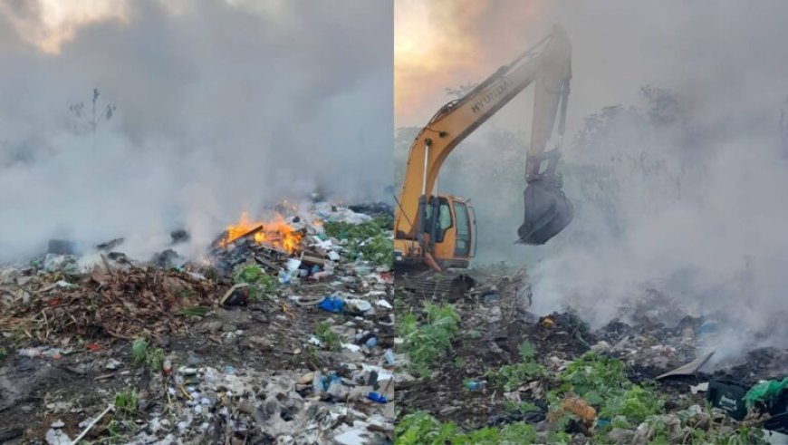 OWRO schiet brandweer te hulp met zwaar materieel bij vuilstortbrand Charlesburg