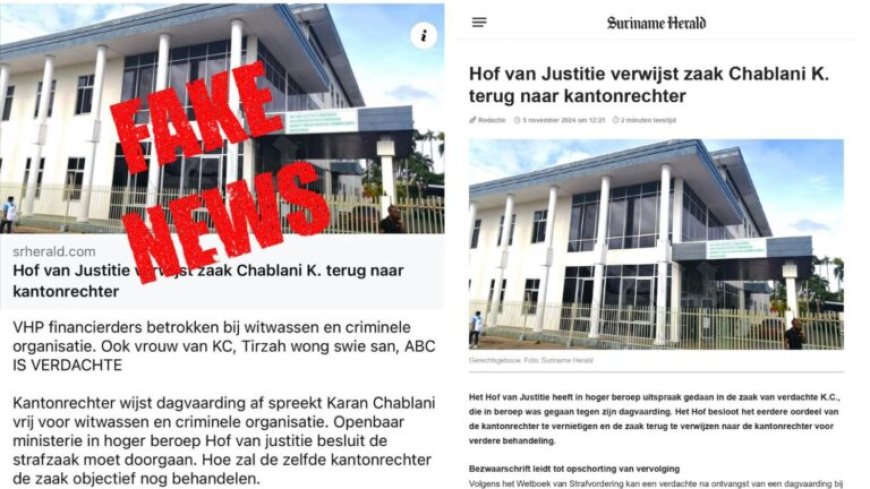 Suriname Herald neemt afstand van vervalste berichtgeving over zaak Karan Chablani