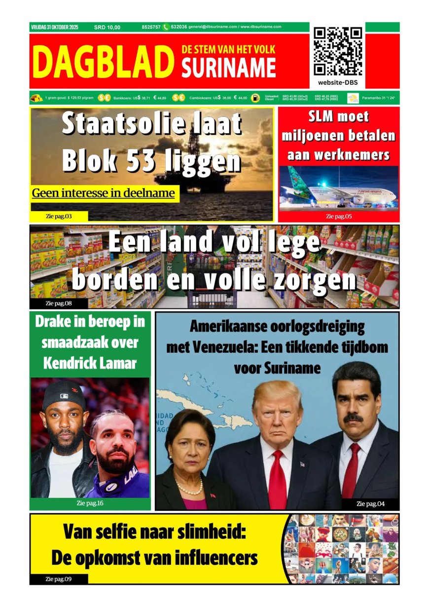 Dagblad Suriname, vrijdag 31 oktober 2025