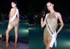 Manika Vishwakarma schittert in gouden kostuum bij Miss Universe 2025