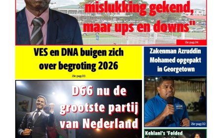 Dagblad Suriname, zaterdag 1 november 2025