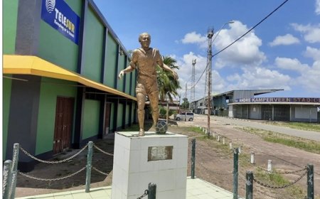 Hoog in de lucht juicht Ampie Kamperveen mee met Suriname