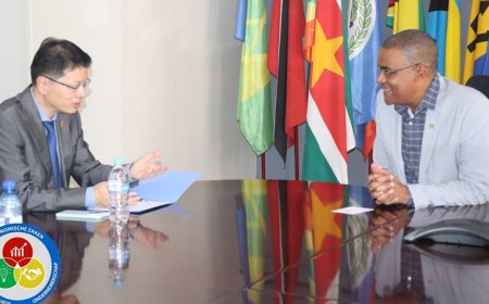 Chinese ambassadeur Lin Ji bespreekt versterking samenwerking met minister Baasaron