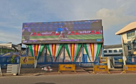 Massale steunbetuiging voor Natio: wegomlegging rond Telesur tijdens voetbalwedstrijd Surinam