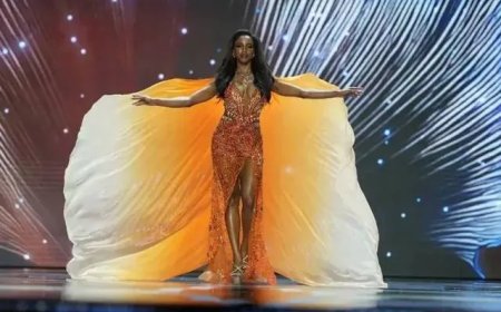 Miss Jamaica Gabrielle Henry valt van het podium tijdens Miss Universe in Thailand