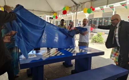 Rotary schenkt schaaktafel aan de AMS