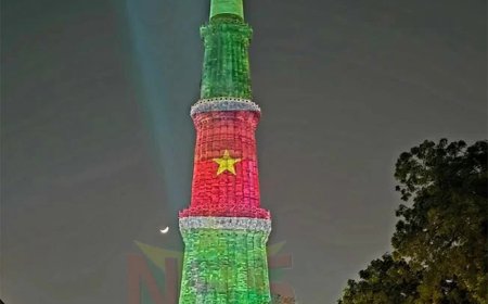 Uniek eerbetoon in New Delhi: Surinaamse vlag schittert op de Qutub Minar