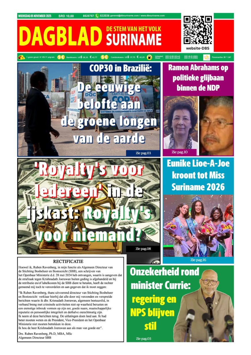 Dagblad Suriname, woensdag 5 november 2025