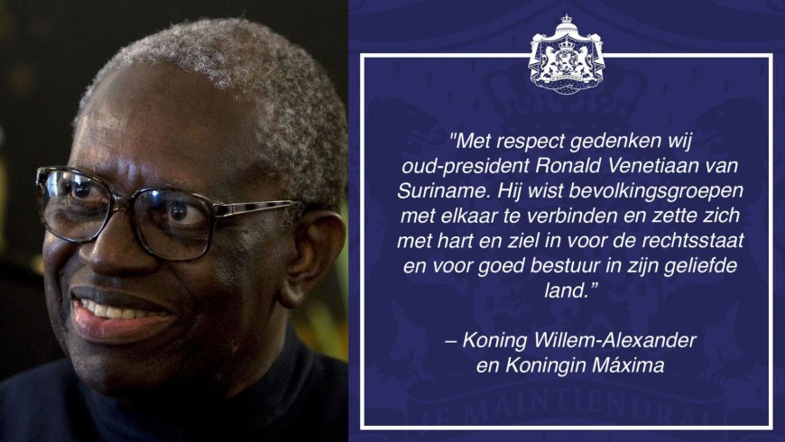 Nederlands koningspaar eert oud-president Ronald Venetiaan