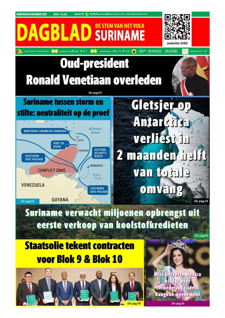 Dagblad Suriname, donderdag 6 november 2025