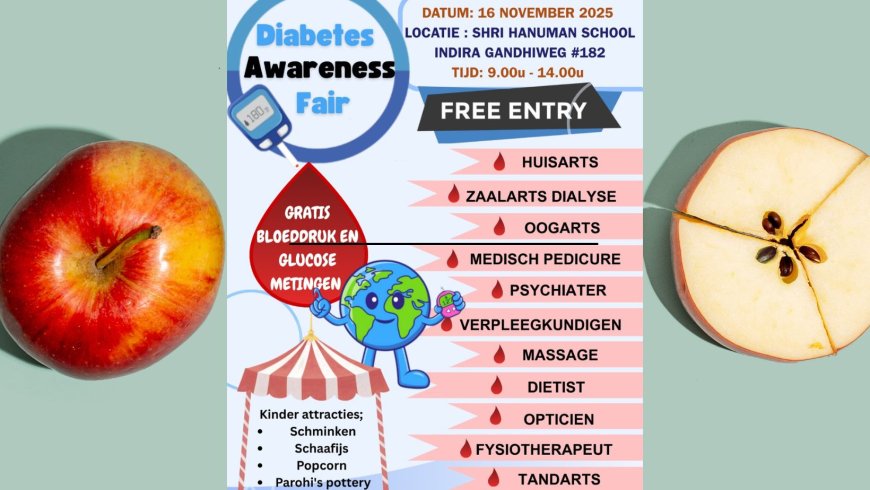 Diabetes Awareness Fair op 16 november: gratis gezondheidschecks en preventie centraal