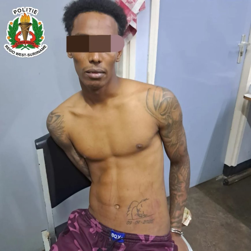 Politie Jarikaba houdt na achtervolging verdachte van woninginbraak aan