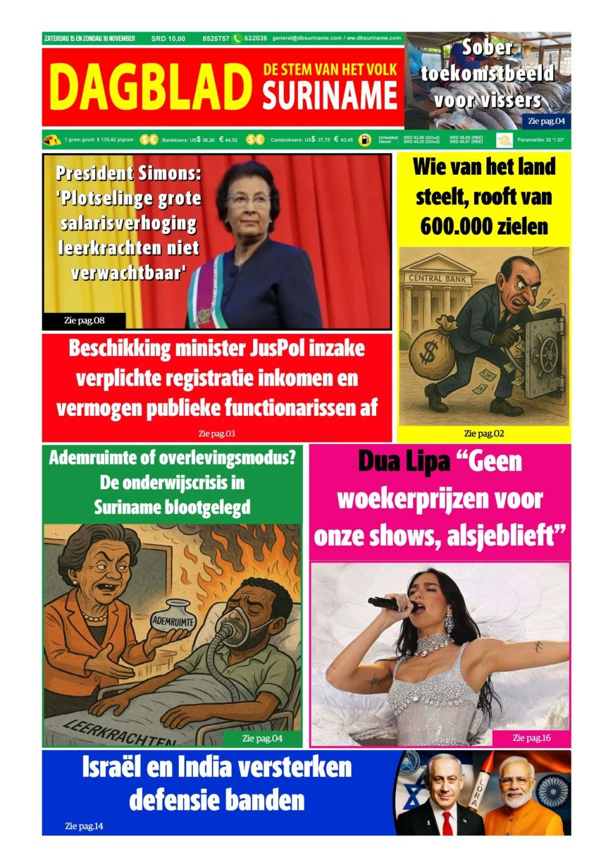Dagblad Suriname, zaterdag 15 november 2025