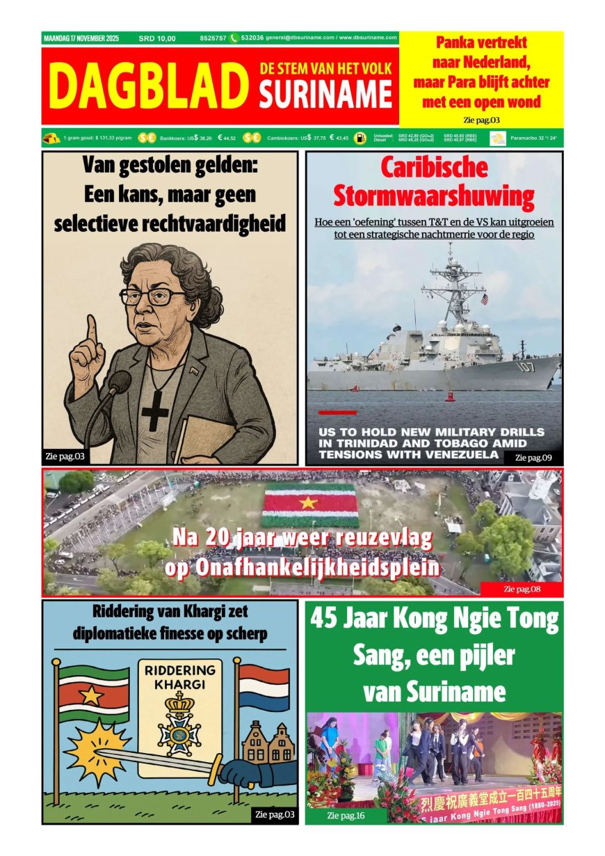 Dagblad Suriname, maandag 17 november 2025