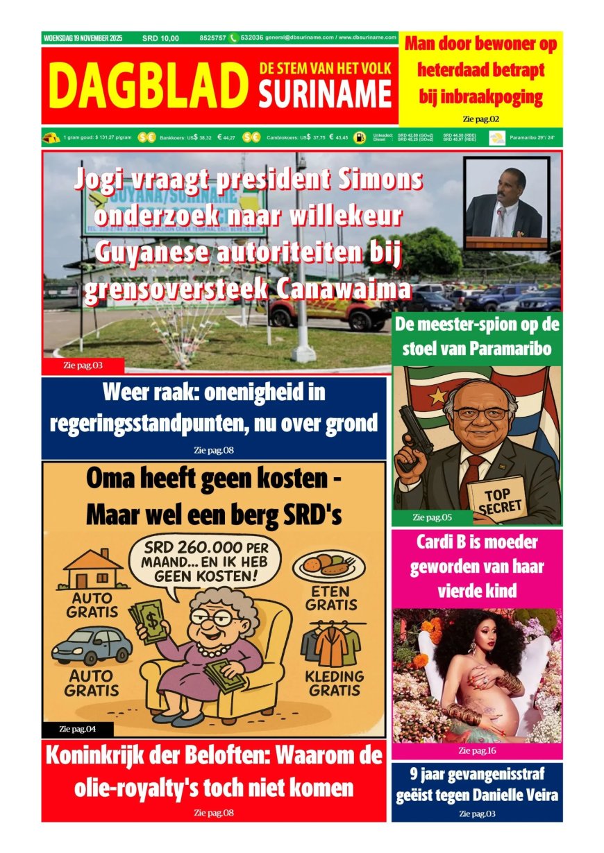 Dagblad Suriname, woensdag 19 november 2025