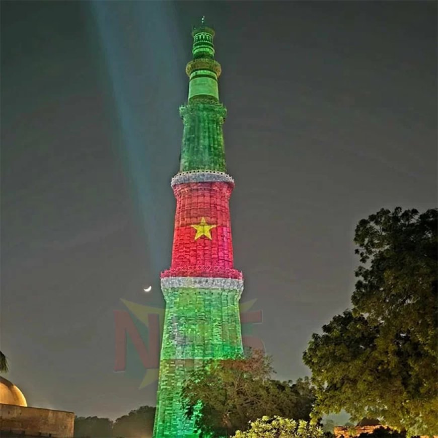 Uniek eerbetoon in New Delhi: Surinaamse vlag schittert op de Qutub Minar