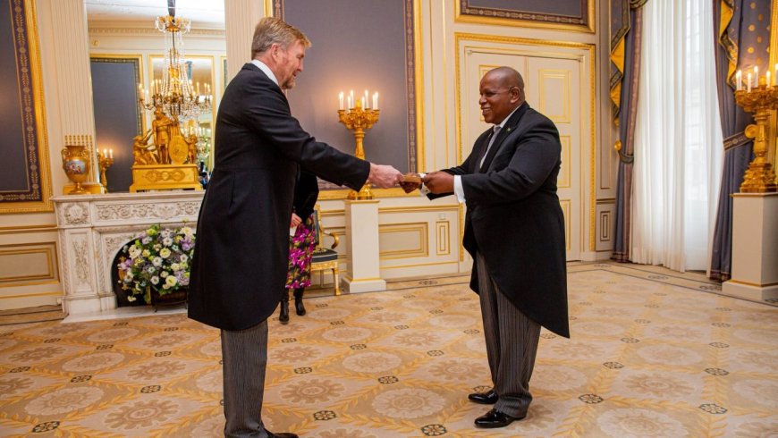 Panka overhandigt geloofsbrieven aan koning Willem-Alexander