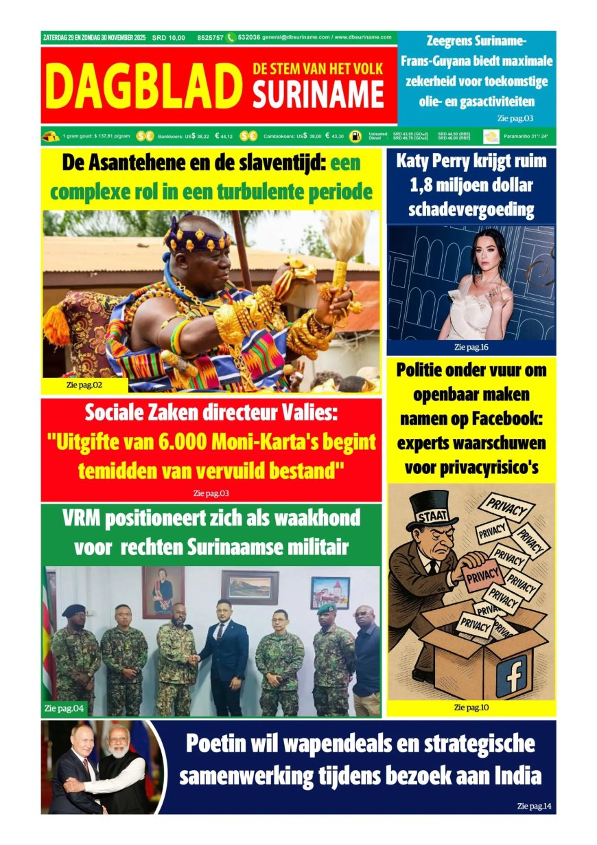 Dagblad Suriname, zaterdag 29 november 2025