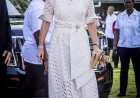 Máxima draagt nieuwe, witte outfit in Suriname