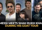 ‘King’ Khan ontmoet ‘God’ Messi: Shah Rukh Khan en Lionel Messi steken de handen uit