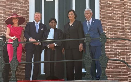 Koning Willem-Alexander en koningin Máxima bezoeken Hof van Justitie